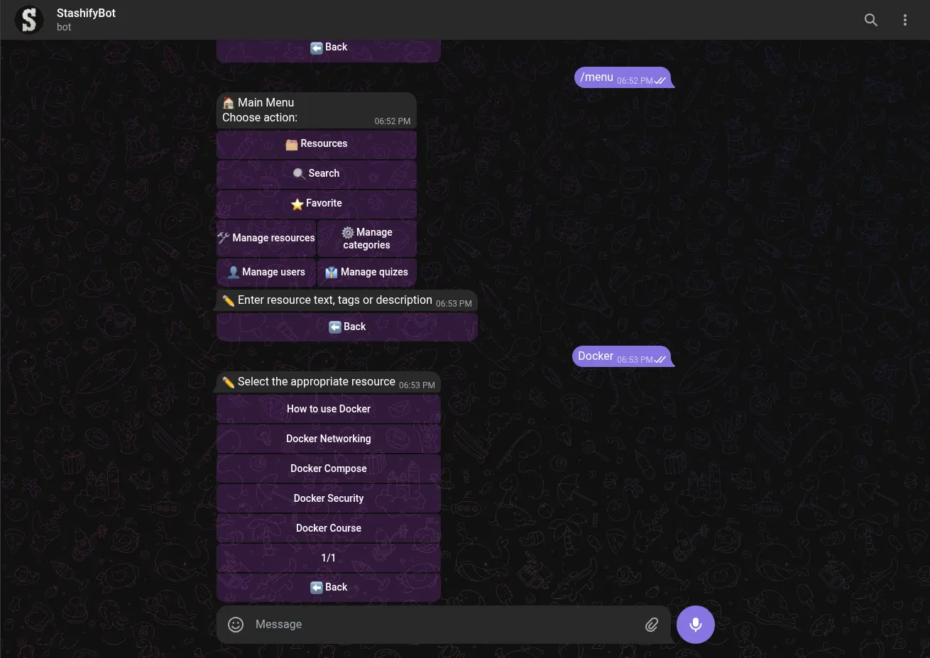 Telegram Bot Stashify